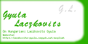 gyula laczkovits business card
